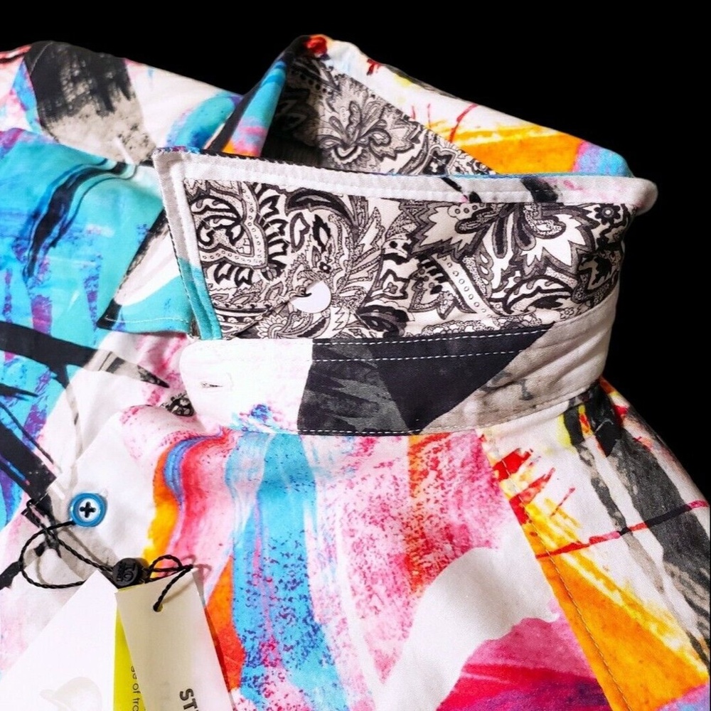 Robert Graham Geometric PROTEUS Abstract $238 Mens Medium Multicolor Sport Shirt - Picture 6 of 10
